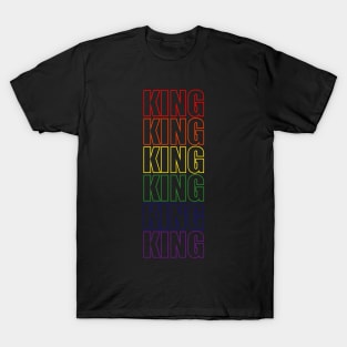 Simple King Rainbow Typography Text T-Shirt